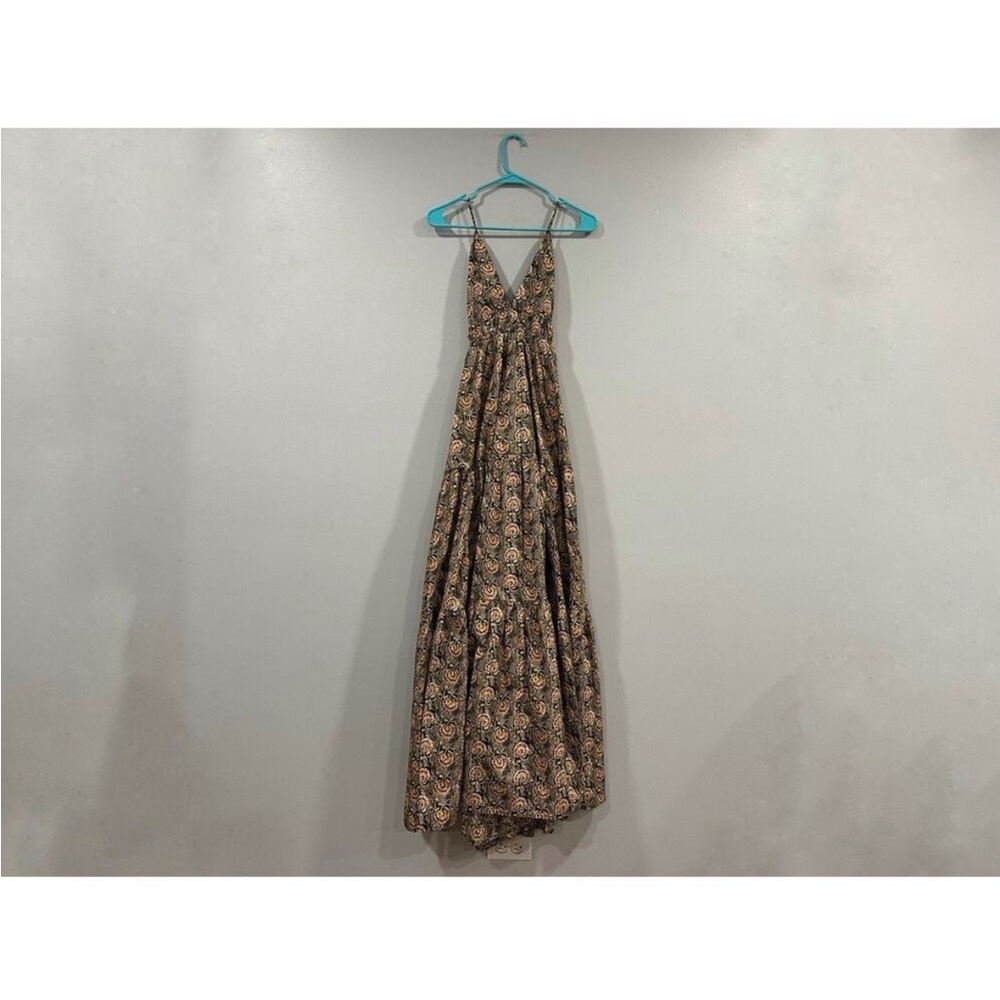 J.Crew Collection Oahu V-neck Tiered Maxi in Dandelion Swirl Tank Dress Large L